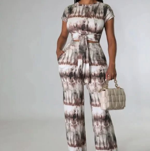 Tie Dye Two-Piece Pants Sets